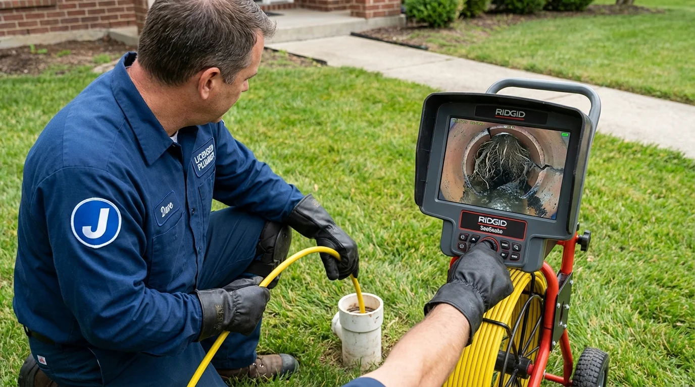Sewer camera inspection being performed by Johns Plumbing LLC in Dannemora